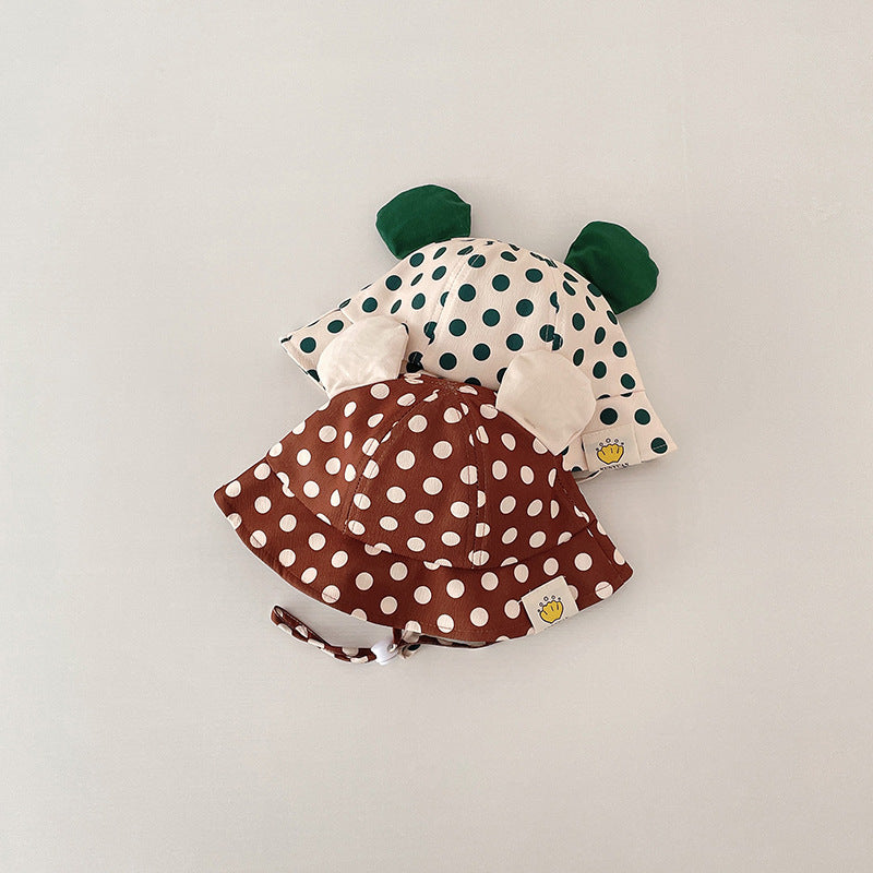 Cute Cartoon Dot Print Baby Bucket Hat for Summer