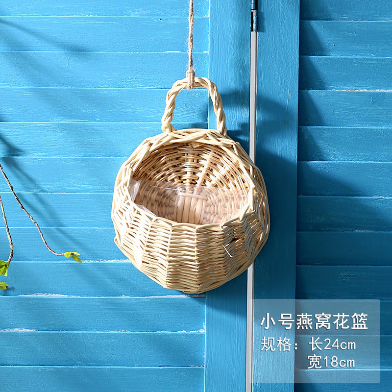 Woven Wall Hanging Basket for Flowers and Plants