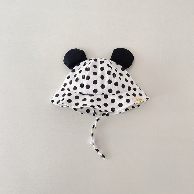Cute Cartoon Dot Print Baby Bucket Hat for Summer