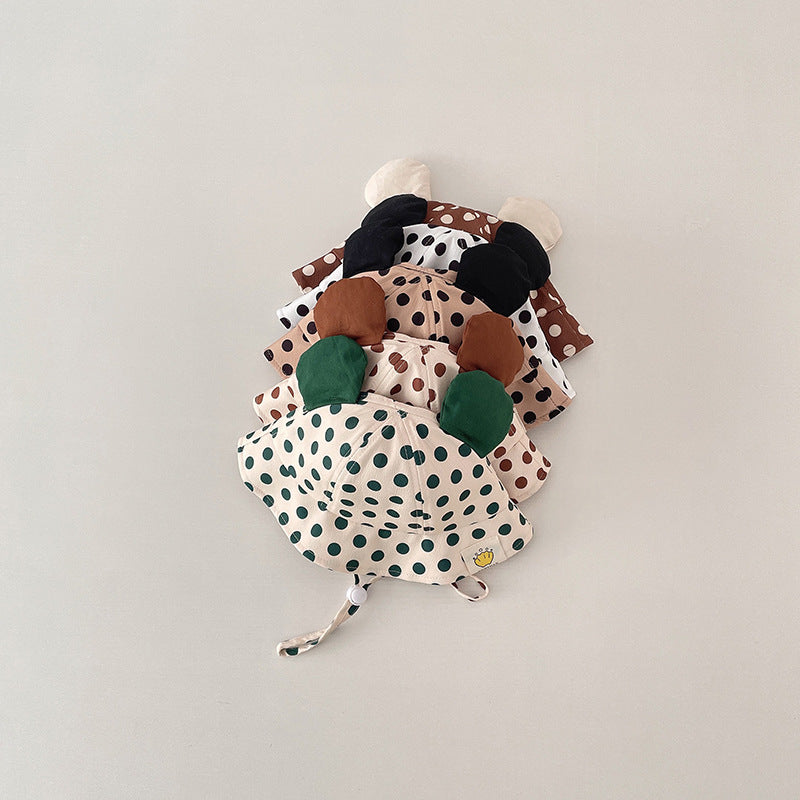 Cute Cartoon Dot Print Baby Bucket Hat for Summer