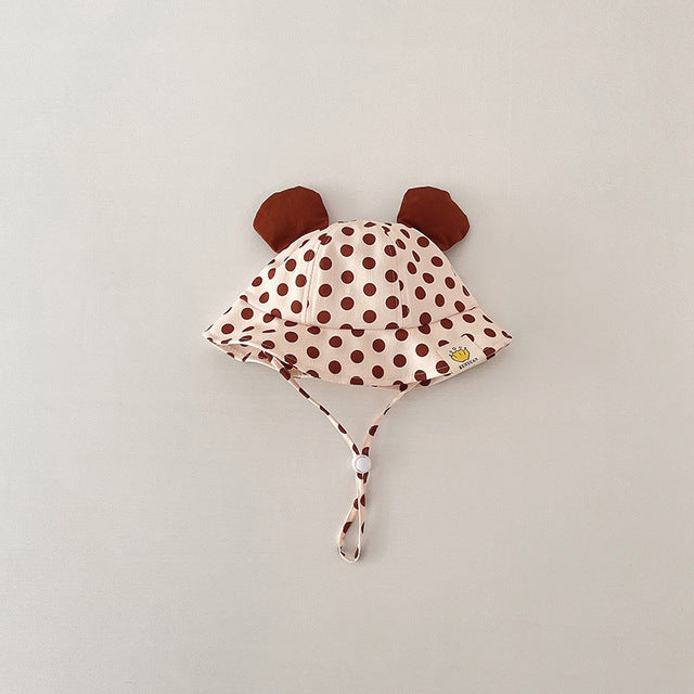 Cute Cartoon Dot Print Baby Bucket Hat for Summer