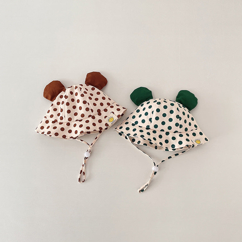 Cute Cartoon Dot Print Baby Bucket Hat for Summer